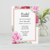 Roze Rose Bridal Shower Kaart (Staand voorkant)