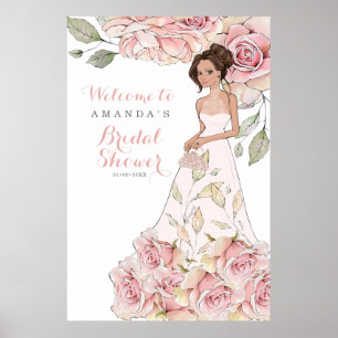 Roze Rose Bride Vrijgezellenfeest Welkomstwoord Po Poster