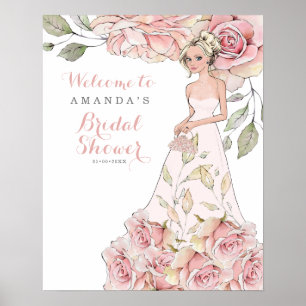 Roze Rose Bride Vrijgezellenfeest Welkomstwoord Po Poster
