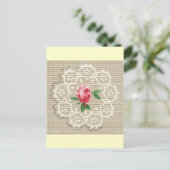 Roze Rose Briefkaart (Staand voorkant)