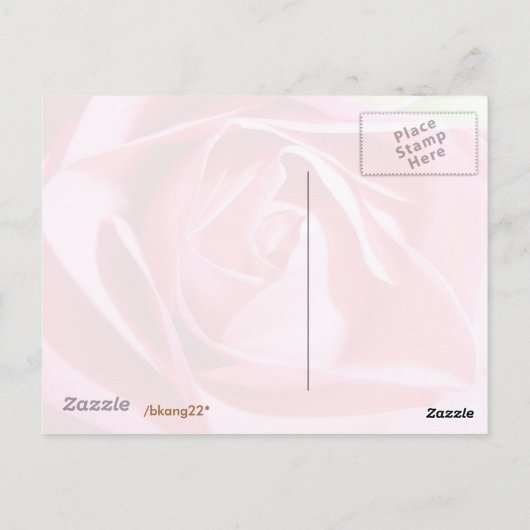Roze Rose Briefkaart (Achterkant)