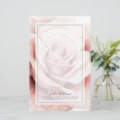 Roze Rose Briefpapier (Staand voorkant)