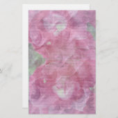 Roze Rose briefpapier - optionele lijnen (Voorkant / Achterkant)