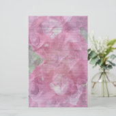 Roze Rose briefpapier - optionele lijnen (Staand voorkant)