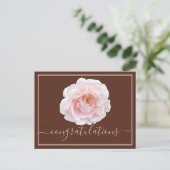 Roze Rose Brown Achtergrond gefeliciteerd Briefkaart (Staand voorkant)