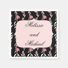 Roze Rose Bruiloft Bruid en bruidegom Servet