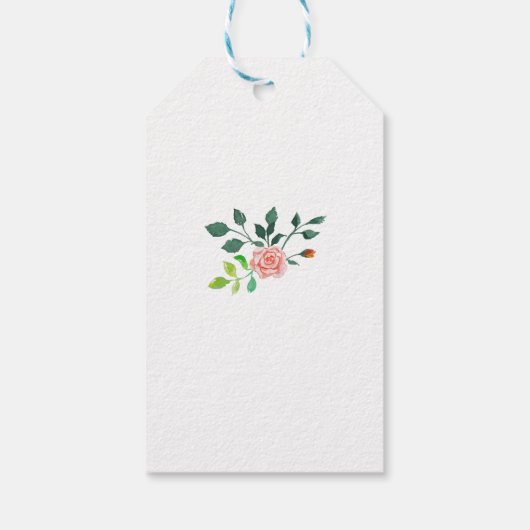 Roze Rose bruiloft gunst dank u Labels Cadeaulabel (Achterkant)