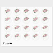Roze Rose bruiloft gunst Stickers (Vel)