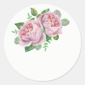 Roze Rose bruiloft gunst Stickers (Voorkant)