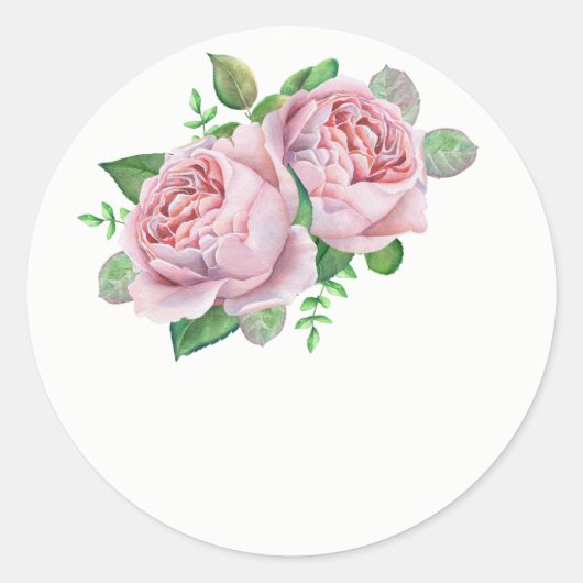 Roze Rose bruiloft gunst Stickers (Voorkant)