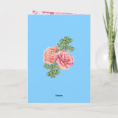 Roze Rose bruiloft thema Kaart (Achterkant)