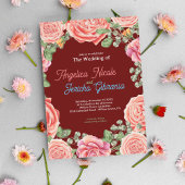 Roze Rose bruiloft thema Kaart