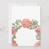 Roze Rose bruiloft thema Kaart (Achterkant)