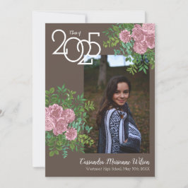 Roze Rose  bruin Afstuderen Aankondiging