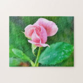 Roze Rose Bud Art Puzzel Legpuzzel (Horizontaal)