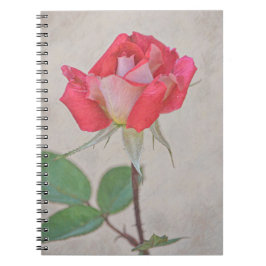 Roze Rose Bud Art uit de tuin van Gertie Notitieboek