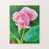 Roze Rose Bud Bloem Art Tuin Puzzel Legpuzzel (Verticaal)