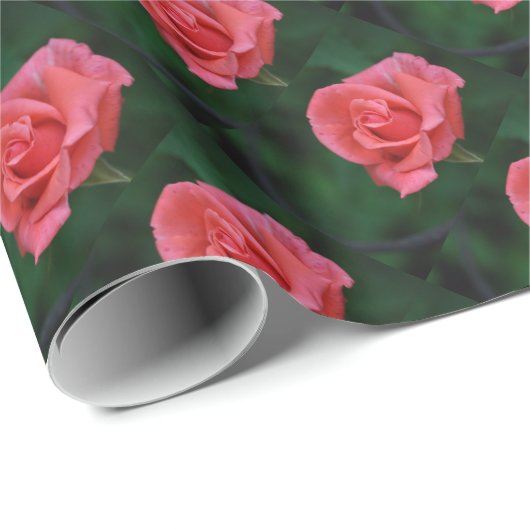 Roze Rose Bud Cadeaupapier (Rol Hoek)