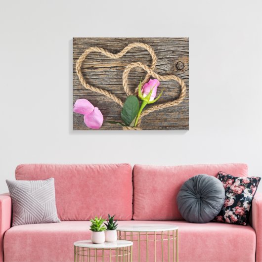 Roze Rose Bud Canvas Afdruk (Insitu (Woonkamer))