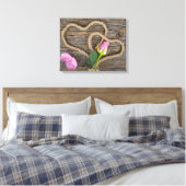 Roze Rose Bud Canvas Afdruk (Insitu (Slaapkamer))