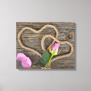 Roze Rose Bud Canvas Afdruk