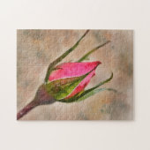 Roze Rose Bud Garden Waterverf stijl kunst Legpuzzel (Horizontaal)