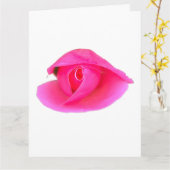 Roze Rose Bud Kaart (Gele Bloem)