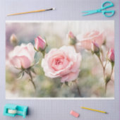 Roze Rose Bud Tissue Papier (Craft)