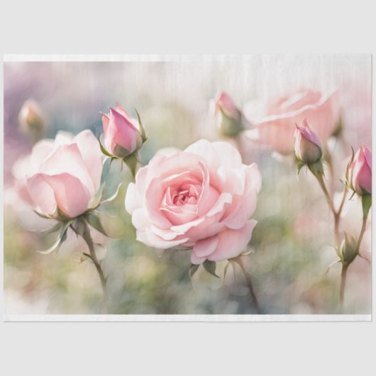 Roze Rose Bud Tissue Papier (Voorkant)