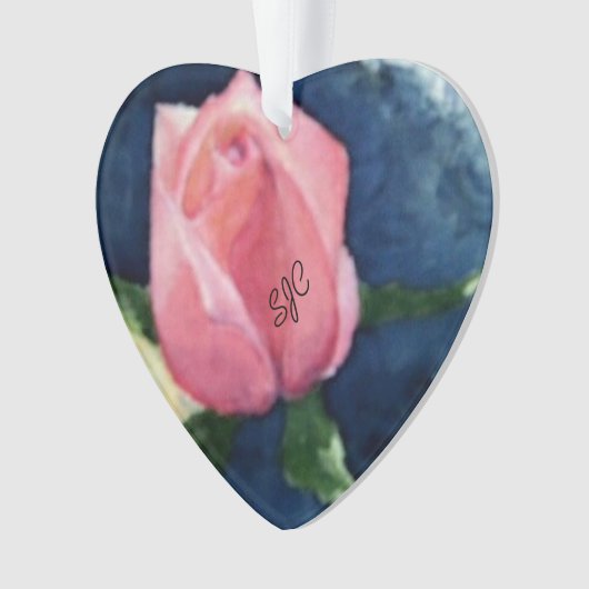 ROZE ROSE BUD VALENTIJN ORNAMENT (voorkant)