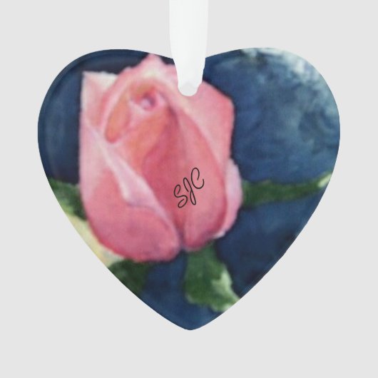 ROZE ROSE BUD VALENTIJN ORNAMENT (voorkant)