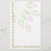 Roze Rose Buds Stationery-Floral Briefpapier (Voorkant)