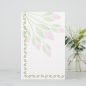 Roze Rose Buds Stationery-Floral Briefpapier (Staand voorkant)
