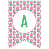 Roze Rose Bunting Banner (Tweede vlag)