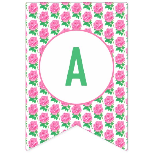 Roze Rose Bunting Banner (Tweede vlag)