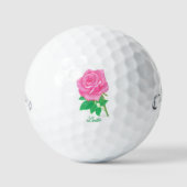 Roze Rose Callaway Supersoft golfballen met tekst (Voorkant)