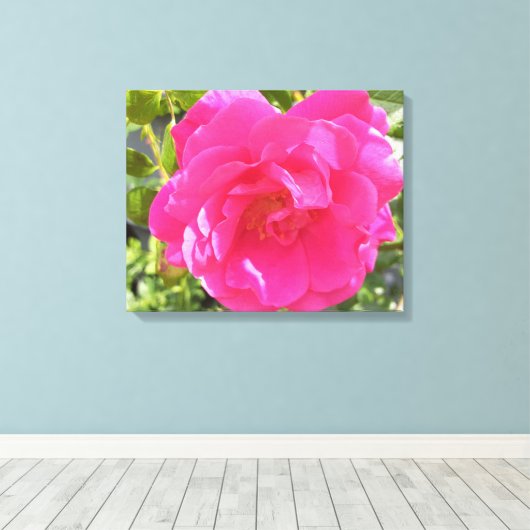 Roze Rose Canvas Afdruk (Insitu (Houten vloer))