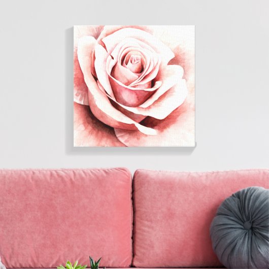 Roze Rose Canvas Afdruk (Insitu (Woonkamer))