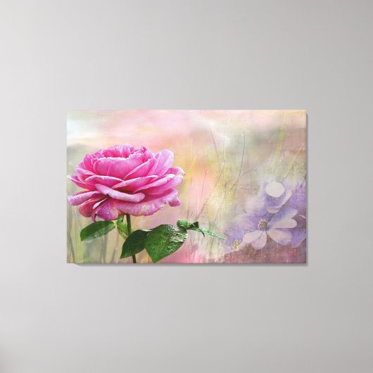 Roze Rose Canvas Afdruk (Voorkant)