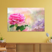 Roze Rose Canvas Afdruk (Insitu (Woonkamer))