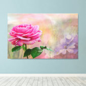 Roze Rose Canvas Afdruk (Insitu (Houten vloer))