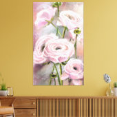 Roze Rose Canvas Print - Schilderij (Insitu (Woonkamer))