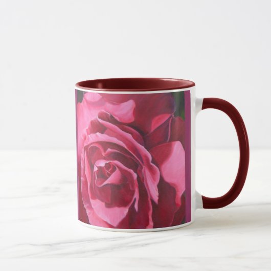 Roze Rose Ceramic Coffee Mok (Rechts)