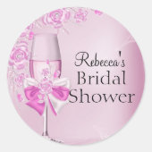  Roze Rose & Champagne Vrijgezellenfeest Sticker (Voorkant)