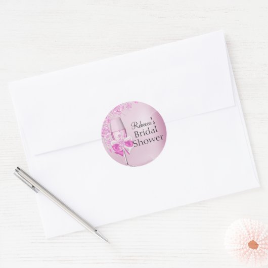  Roze Rose & Champagne Vrijgezellenfeest Sticker (Envelop)