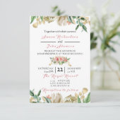 Roze Rose Champaigne Gold Floral Rozen Weddenschap Kaart (Staand voorkant)