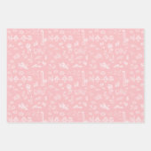 Roze Rose Charleston Toile Wrapping Papier Inpakpapier Vel (Voorkant 3)