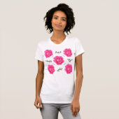Roze Rose Chemie Science Flower T-shirt (Voorkant volledig)