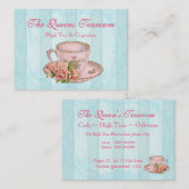 Roze Rose China Teacup Visitekaartje (Voorkant / Achterkant)