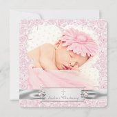  Roze Rose Christening Kaart (Voorkant)